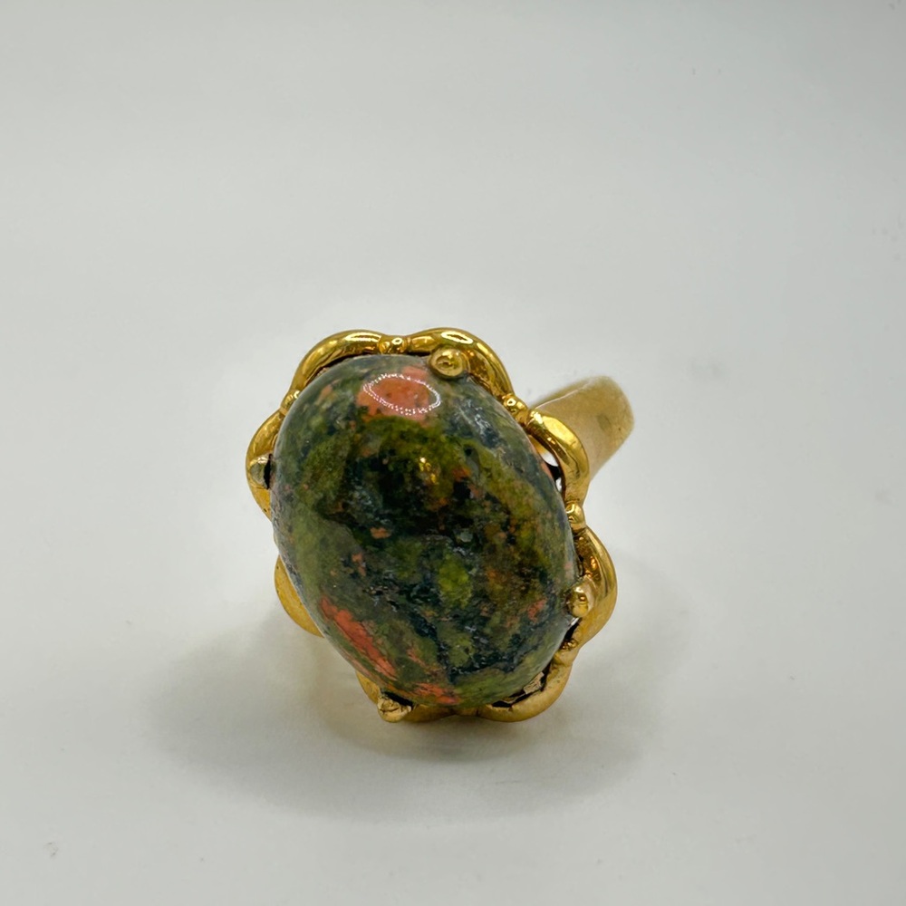 Unakite Ring; Size 8.75; GdB